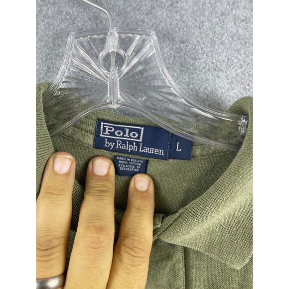 VTG Ralph Lauren Polo Shirt Men's L Green Short Sleeve‎ Preppy Classic Pullover - Picture 4 of 8